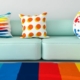colorful rug in living room